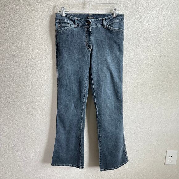 Tahari Mid Rise Bootcut Jeans Women's 6 Medium Wash Stretch Denim - Picture 1 of 6